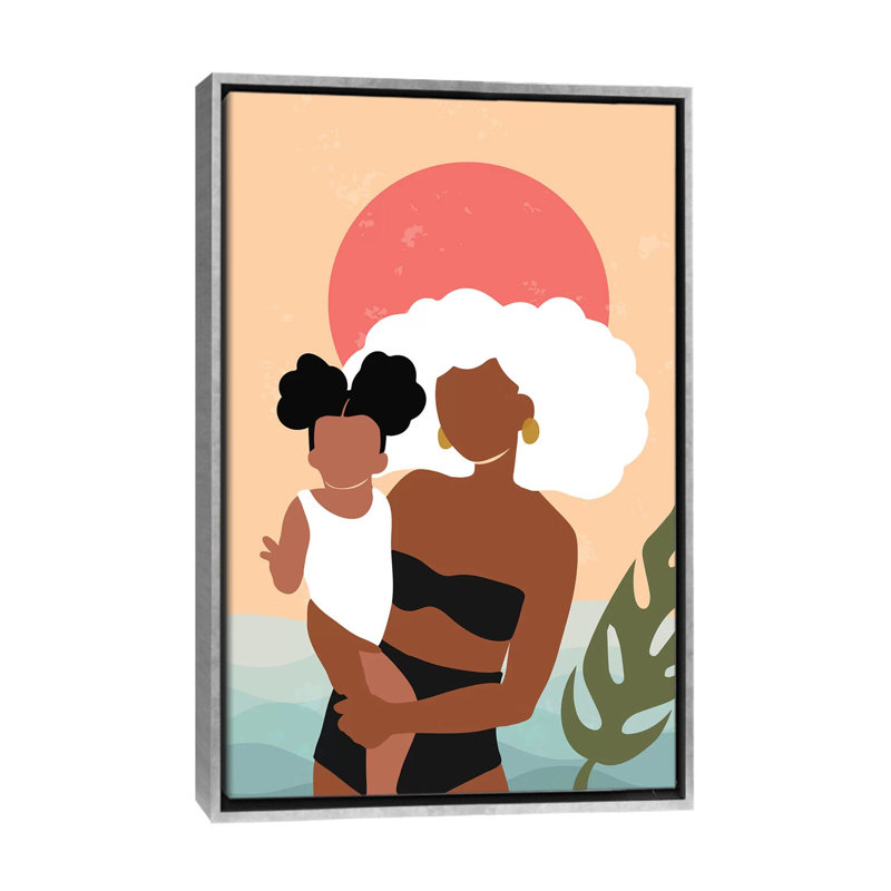 Juneteenth - impression d'art graphique, Pas de tapis, H 32 po x l 48 po x 1,5 po, Toile encadrée argentée