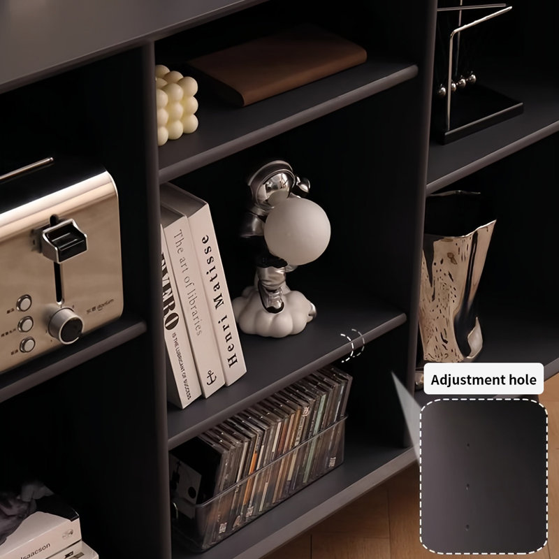 Une bibliothèque rétro et accrocheuse, (4 tablettes) H 33,4 po x l 31,4 po x P 12,5 po, Noir