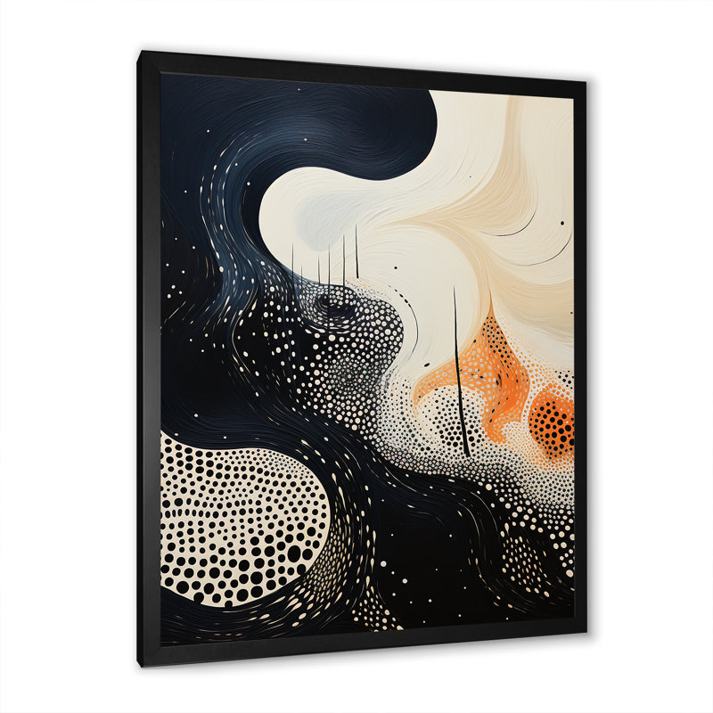 «Deep Marine Scenes Modern Collage I», art mural abstrait sur toile, H 32 po x l 16 po x P 1 po, Cadre photo noir simple