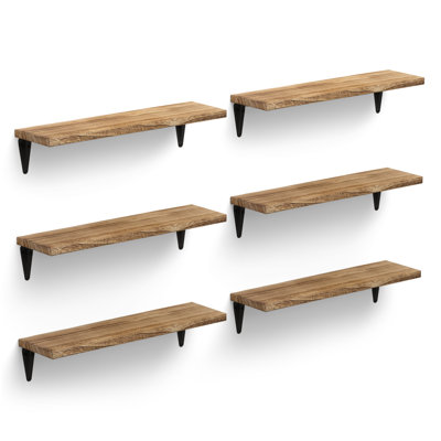 Khorawa 6 Piece Paulownia Bracket Shelf