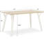 Table rectangulaire et ensemble de 6 chaises pour 7 chaises - bois naturel blanc avec sièges avant-gardistes