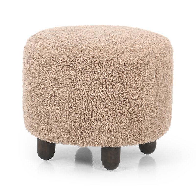 Aniston 21" Ottoman, Burnt Birch, Andes Toast Sherpa