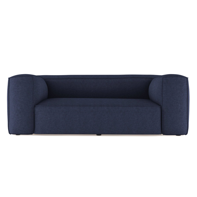 Varick Oversize Track-Arm Sofa with Flange, Box Weave Linen Pumice, 30" H x 108" W x 41" D, Weathered