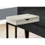 Modern Table With Grey Laminate - Black Metal Support And Storage Feature For Bedroom Side Top