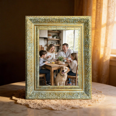 Cadre photo mural 3 pièces 5 "x 7" doré antique