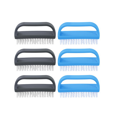 Superio Nail Brush for Cleaning Fingernails, Nail Scrubber Brush, Toe Foot Hands Fingernail Brush Cleaner- Small Scrub Brush- All-Purpose Stiff Cleaning Brush for Home, Kitchen, Work,6 Pack(Blue,Black)