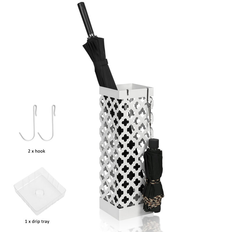 Rahsheen Metal Freestanding Umbrella Stand, White