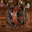 15.75" Tall Oval Barrel-Shaped Wine Bottle Rack with Handle "Setúbal"
