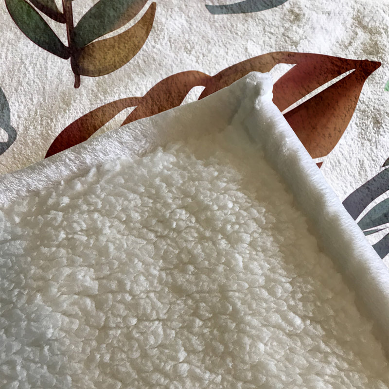 Throw Blanket, 68" W x 80" L, Floral/Abstract, Gray/Orange