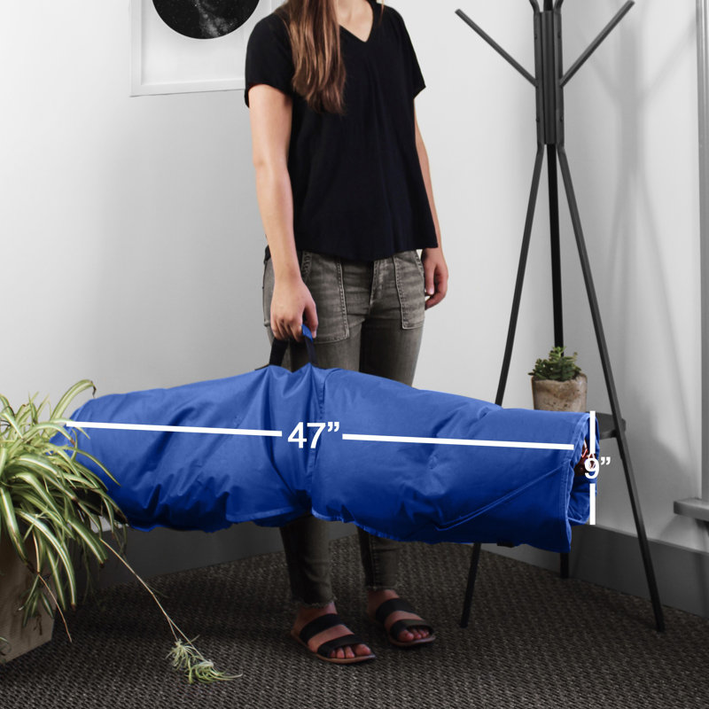 Kazuya Padded 1 Folding Chair, Royal Blue Microfiber/Microsuede