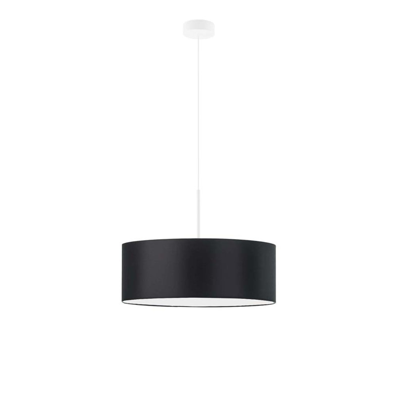 Aubryn 3 - Light Drum Pendant, 120cm H x 40cm W x 40cm D, White, Black