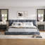 Très grand lit plateforme en velours avec tête de lit capitonnée, lit moderne à profil bas avec support à lattes robuste, pas de sommier tapissier, lit moelleux de luxe pour la chambre à coucher, gris-360699462-360699460