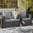 67.7" All-Weather Wicker 3-Seat Patio Sofa With Thick Gray Cushions & Black Frame-851713428