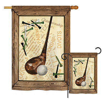 Strike a Golf Ball Interests Sports Impressions Vertical House 2-Sided Polyester 40 x 28 in. Flag Set -  Breeze Decor, BD-SP-S-109059-IP-BO-D-US18-SB