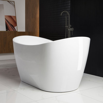 59" x 29" Freestanding Soaking Acrylic Bathtub