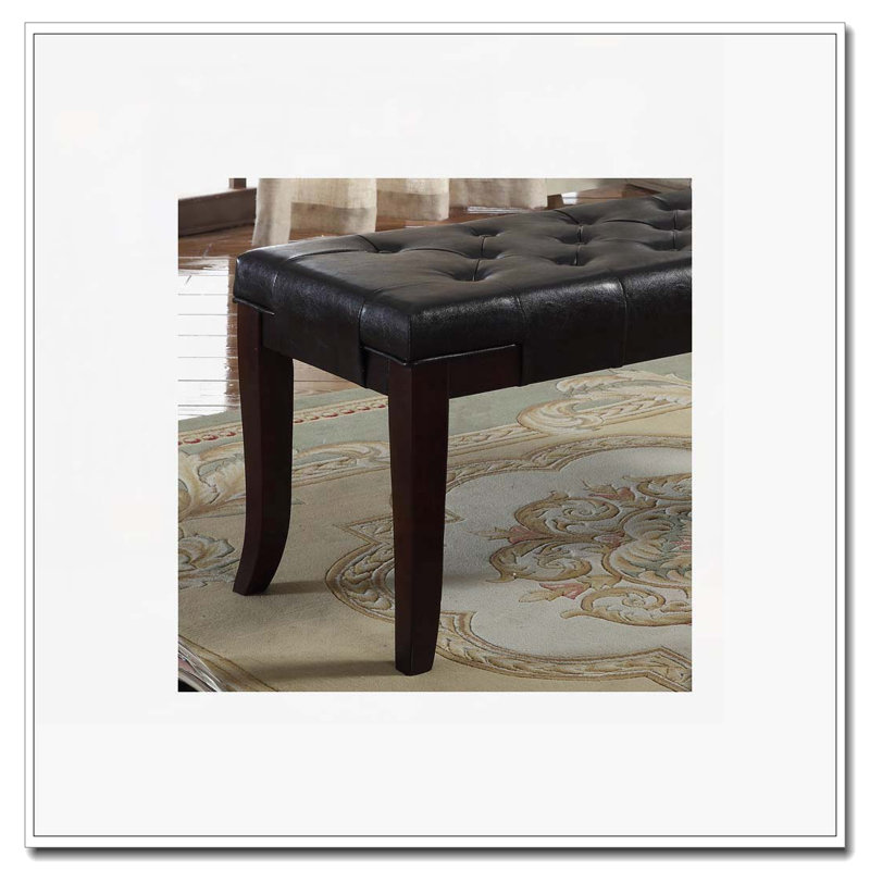 Upholstered Tufted Dining Bench, Espresso