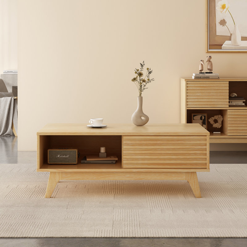 Wood Sideboard Cabinet With Storage Shelves