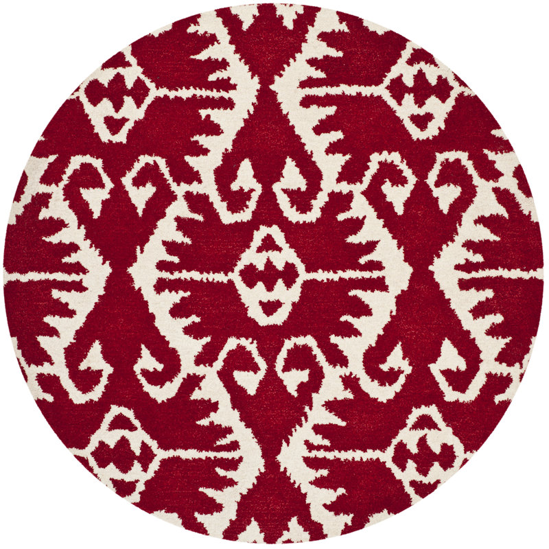 Kouerga bHand Tufted Wool Southwestern Rug, Round 5'