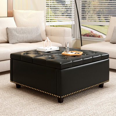 Square Storage Footstool Bench by Lark Manor