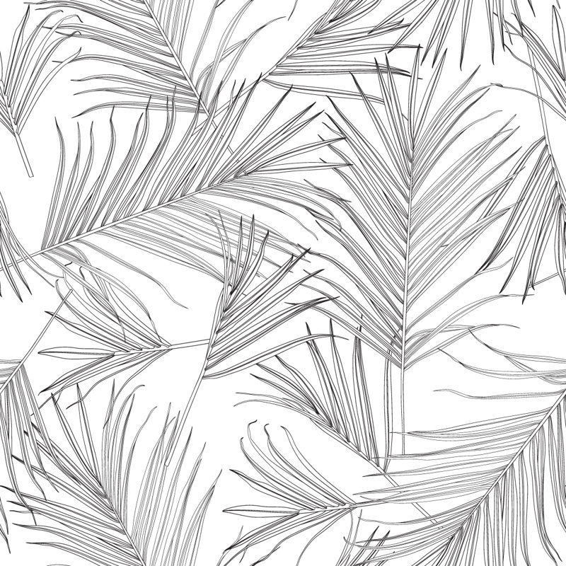 Papier peint blanc avec feuilles de plantes