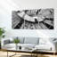 Ensemble de 3 tableaux abstraits en toile tendue représentant un escalier en colimaçon noir et blanc-203227546
