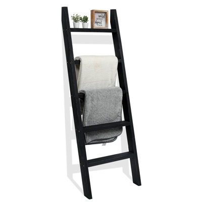58In Wooden Blanket Ladder With Shelves