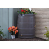 Good Ideas 65 Gallons Plastic Drainable Dual Overflow Planter Rain Barrel