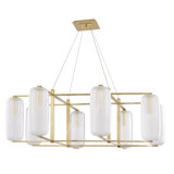 Pebble 8 - Light Shaded Chandelier Linear Chandelier
