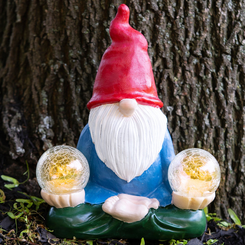 Gnome 10" Solar Garden Decor Outdoor Statue for Patio Porch