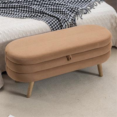 Banc de rangement en velours Noelany