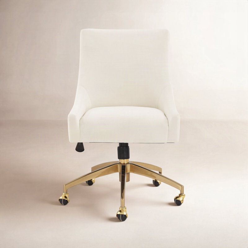 Orna Polyester Task Chair, Cream, Gold