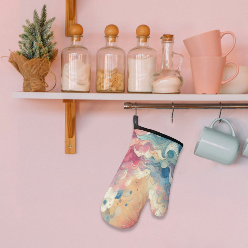 Soft Summer Splash Oven Mitt Cotton Twill