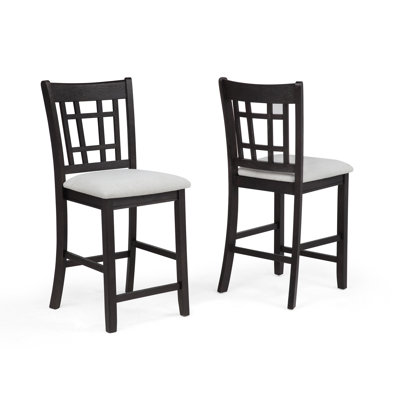 Mobilier de salle à manger en bois massif avec chaises de pub rembourrées à hauteur de comptoir 2 pièces