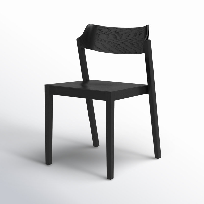 Chaise d'appoint empilable en bois massif, Noir