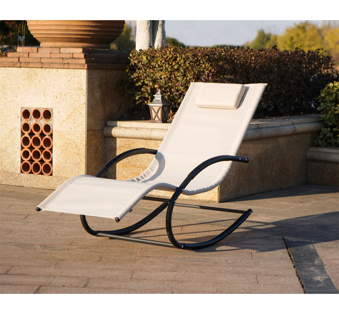 Outdoor Aishia Rocking Metal Chair with Cushions Wrought Studio™ Cushion 