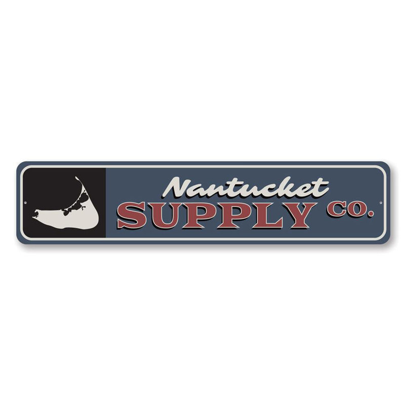 Enseigne en aluminium Nantucket, H 4 po x l 18 po x P 0,04 po