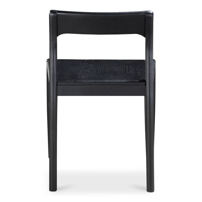 Krieger Solid Wood Slat Back Side Chair, Black