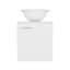 Meuble-lavabo flottant à une porte, avec lavabo vasque et une tablette, rangement pour salle de bain, blanc