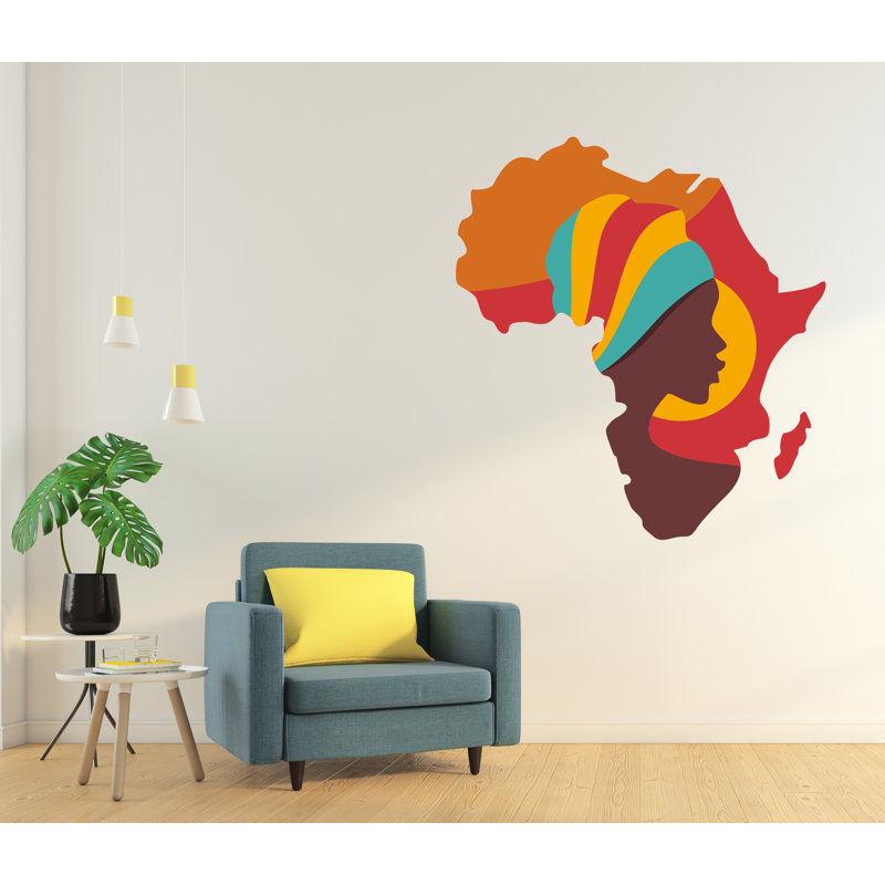 Autocollants muraux noirs Afro Queen Afro, H 35 po x l 12 po