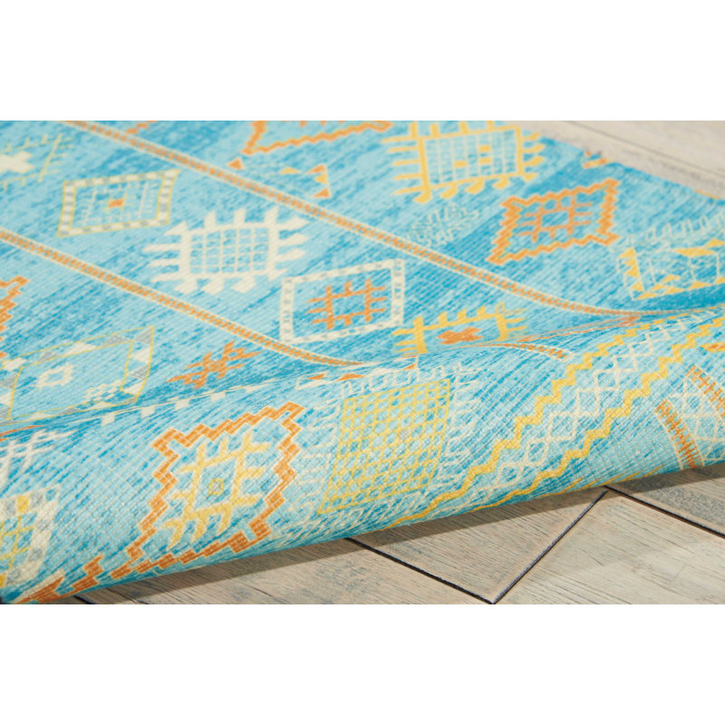 Rafael Southwestern Polyester Rug, Rectangle 6'6" x 9'6"