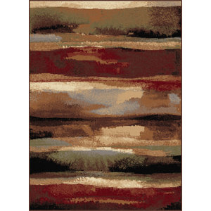 Mettler Abstract Brown/Beige Area Rug - Brown/Beige/Red