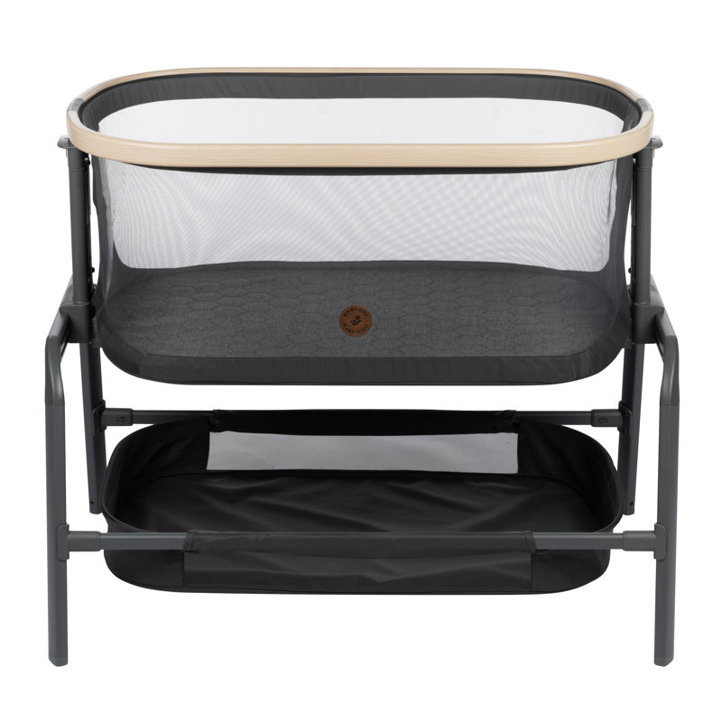 Iora Bedside Crib with Mattress, Light Gray