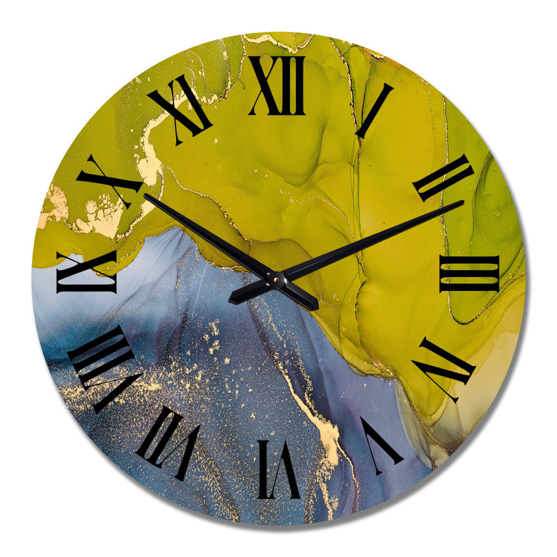 Horloge murale moderne verte et bleue, Grand