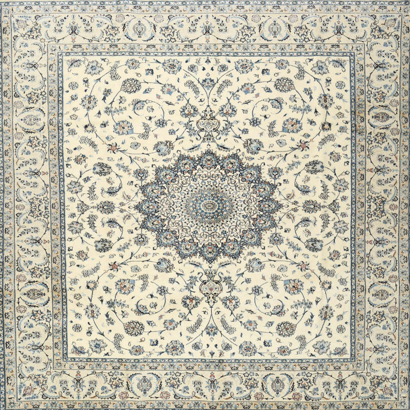 Tapis oriental gris Zayyan, Carré 7 pi