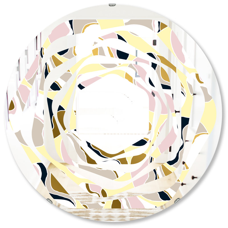 Miroir mural Whirl Cottage Americana, 23,6 po x 23,6 po, Pierres de rivière
