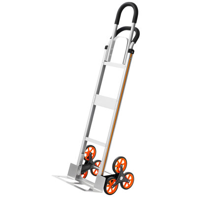 Stair Climbing Cart 330 lbs Capacity 60.43 x 21.06 x 17.91 inch Steel 1 Piece Stair Climbing Hand Truck Silver Foldable