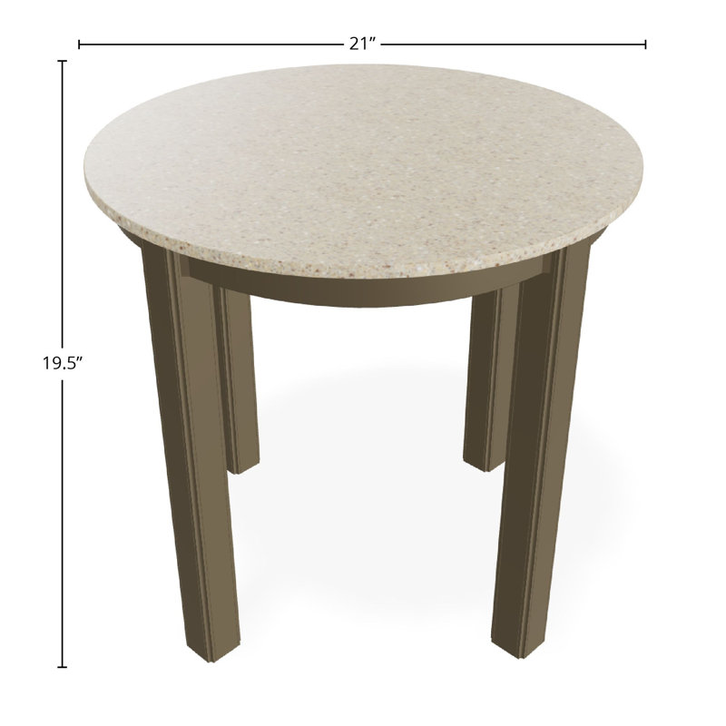 Outdoor Round Side Table, White/White, Acrylic