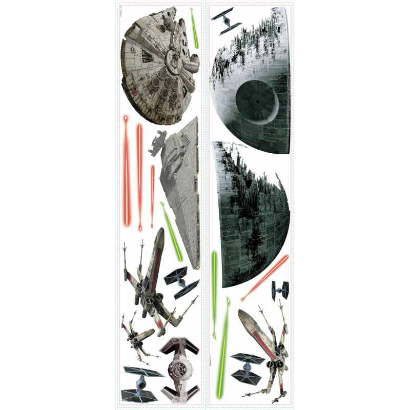 Décalcomanie murale p et s spaceships Star Wars Ep VII