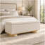 Banquette de rangement moderne 50 po avec repose-pieds en avoine et banc pour le salon de la chambre à coucher