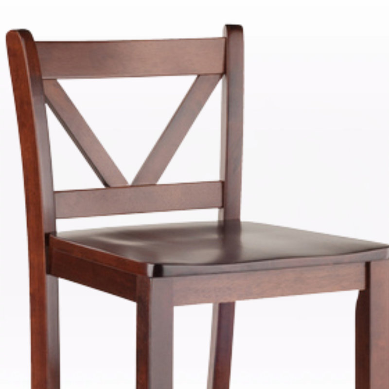 Hubbard Walnut 3-Piece High Table Set with V-Back Bar Stools